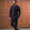 Regal Black Embroidered Prince Coat – Shoaib Ismail